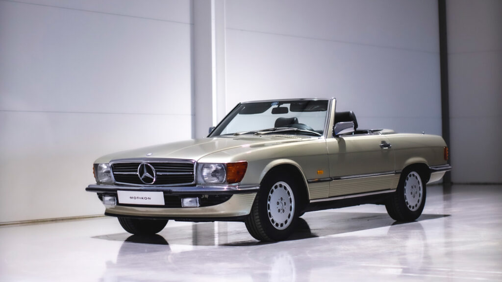 mercedes benze 420 sl 1986 beige for sale exterior acute a angle driver side